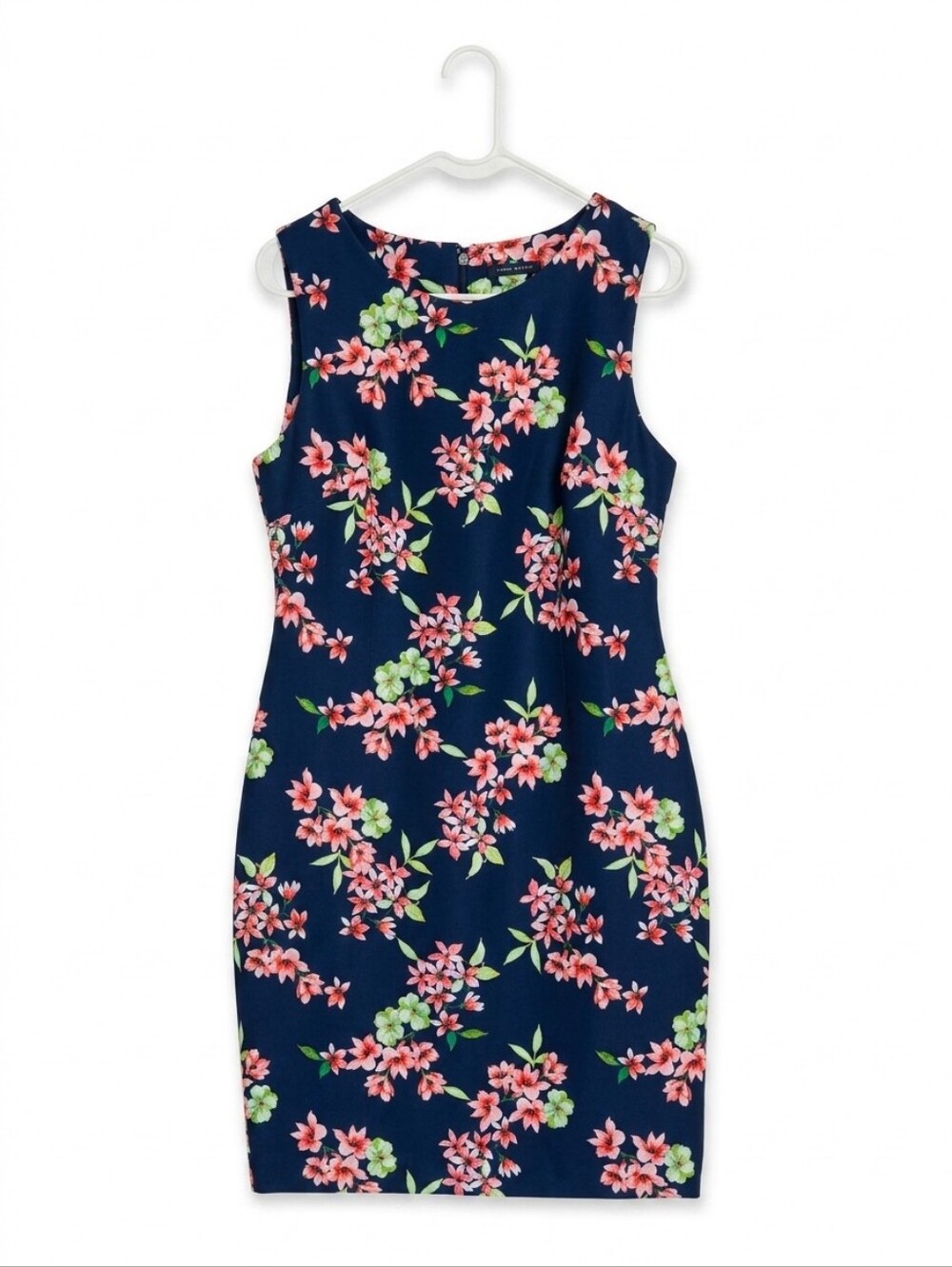 Tommy Hilfiger Navy Midi Dress with Pink & Green Floral Print